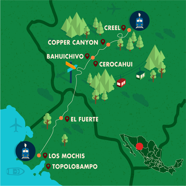 Copper Canyon Mexico Map Train